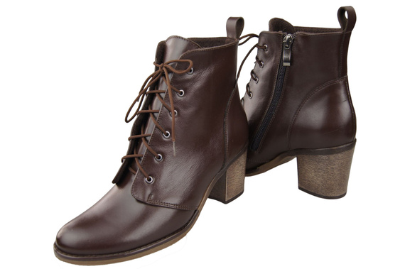Winter-Schnürstiefel für Damen, Naturleder, Schokolade 188 von ElitaBut