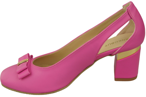 Schuhe Damen Fuchsia Pumps aus Naturleder mit dekorativem Absatz 199 ElitaBut