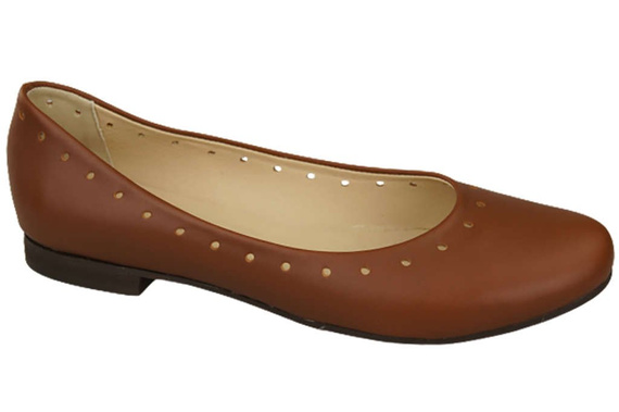 Damenschuhe Bequeme Ballerinas, Naturleder, Braun 162 ElitaBut