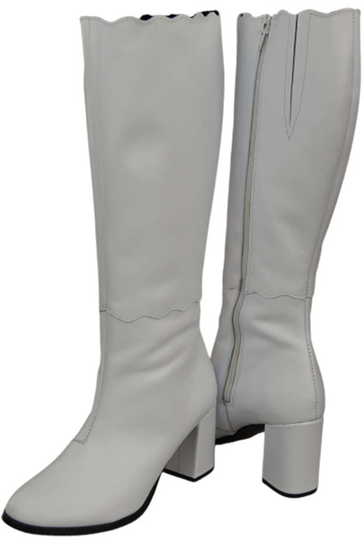 Klassische Damenstiefel, Naturleder, Weiß 176 ElitaBut