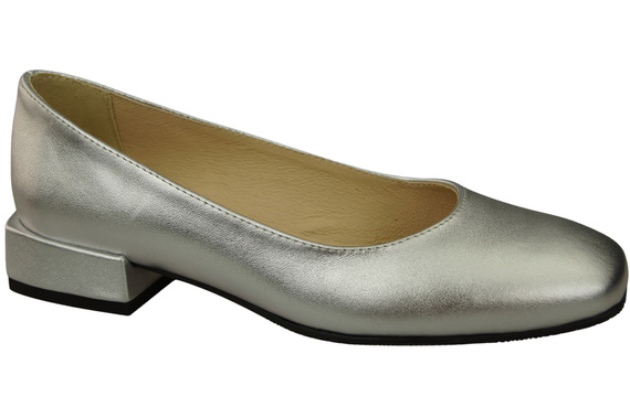Bequeme Frauen Schuhe Silber Flats Natural Leder 204 ElitaBut
