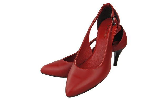 Damenschuhe Sandalen Niedriger Absatz, Naturleder, Rot 973 ElitaBut