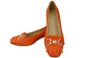 Damenschuhe Pumps verziert mit Fransen Orange Naturleder 195 ElitaBut