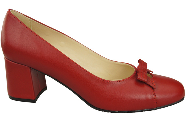 Damen Pumps mit Schleife Rot Naturleder und niedrigem Absatz 203 ElitaBut