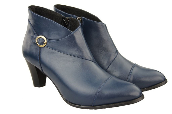 Damen-Winterstiefel, Naturleder, Marineblau 100 von ElitaBut