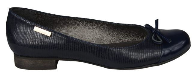 Damen-Ballerinas, Naturleder, Marineblau 873 ElitaBut
