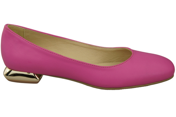 Flache Frauen Schuhe Fuchsie Dekorative Ferse Naturleder 209 ElitaBut