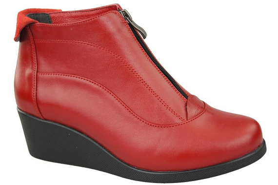 Damenstiefel Frühling/Herbst, Naturleder, Rot, 133 L, ElitaBut