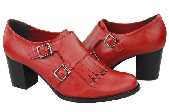 Damenschuhe, Naturleder, Rot 985 ElitaBut