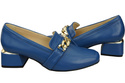 Damenschuhe mit Zierkette Pumps Mokassins Naturleder 193 Blau ElitaBut