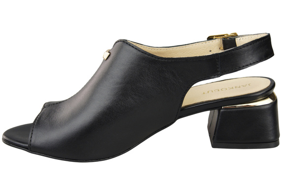 Damenschuhe Sandalen Schwarzgoldene Schnalle Naturleder 198 ElitaBut