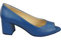 Damenschuhe PEEP TOE Pumps Blaues Naturleder mit beschichtetem Absatz 192 ElitaBut