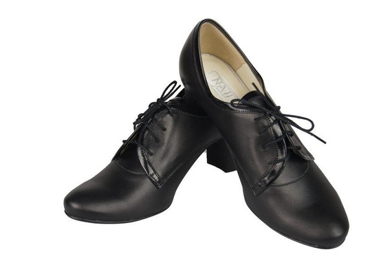 Schuhe Damenschuhe, Schnürschuhe, Naturleder, Schwarz 758 ElitaBut