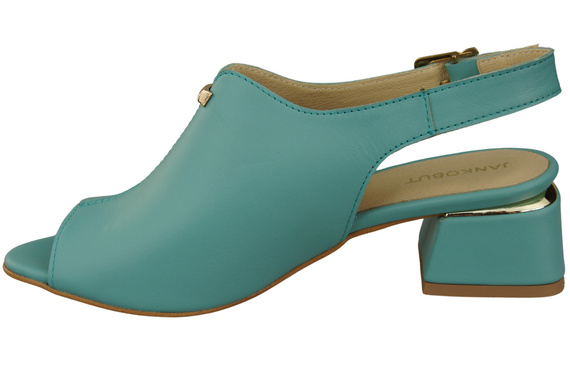 Damenschuhe Sandalen Türkis, goldene Schnalle, Naturleder 198 ElitaBut