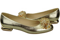 Damen Gold Pumps mit Kristallen flach Naturleder 216 ElitaBut
