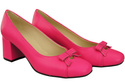 Damen Pumps mit Schleife Neon Rosa Naturleder und niedrigem Absatz 203 ElitaBut