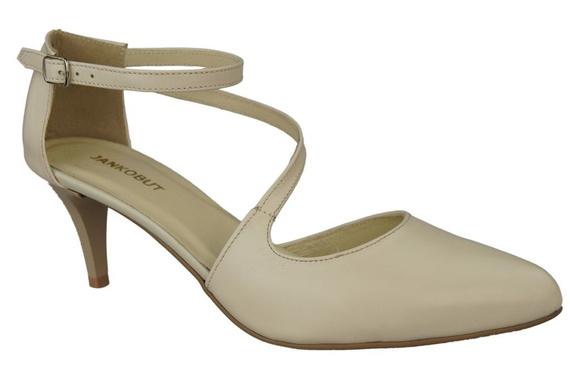 Damenschuhe Sandalen Niedriger Absatz, Naturleder, Beige 990 ElitaBut