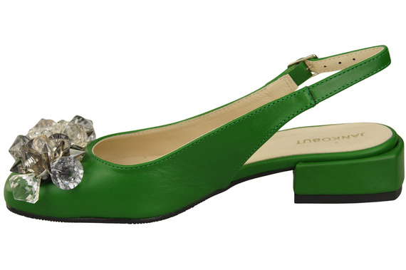 Damen Schuhe Grün Sandalen mit Kristallen Naturleder 215 ElitaBut