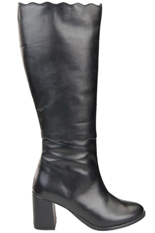 Klassische Damenstiefel, Naturleder, Schwarz 176 ElitaBut