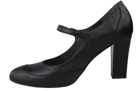 Damenschuhe Pumps, Naturleder, Schwarz 958 ElitaBut