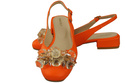 Damen Schuhe Orange Sandalen mit Kristallen Naturleder 215 ElitaBut