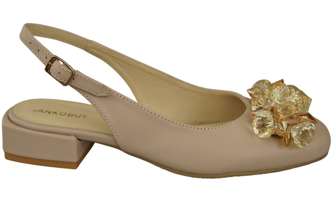 Damen Schuhe Cappuccino Blass Sandalen mit Kristallen Naturleder 215 ElitaBut