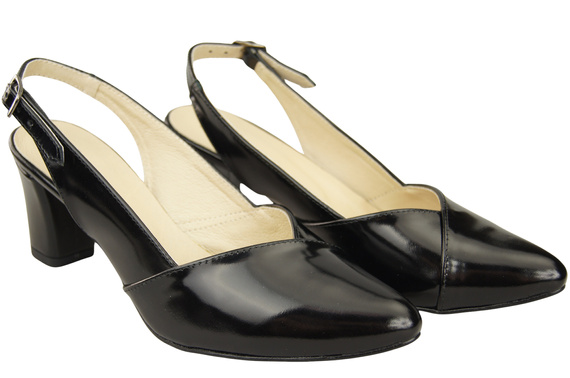 Damen Footwear Schwarz glänzend Stiletto Sandalen Natural Leder 217 ElitaBut