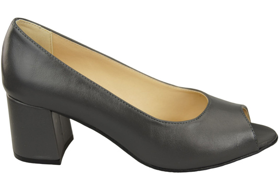 Damenschuhe PEEP TOE Graphite Pumps Naturleder mit beschichtetem Absatz 192 ElitaBut