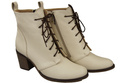 Damen Winter-Schnürstiefel, Naturleder, Beige 188 von ElitaBut