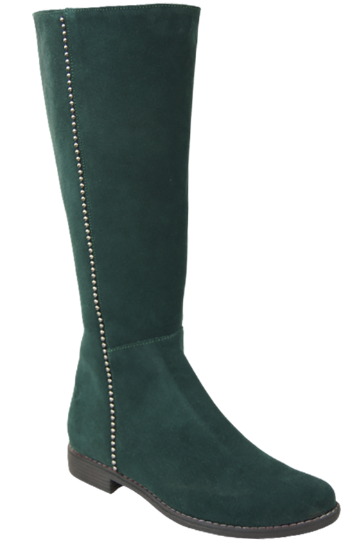 Schuhe Damenstiefel, Naturleder, Velour 153, Malachit ElitaBut