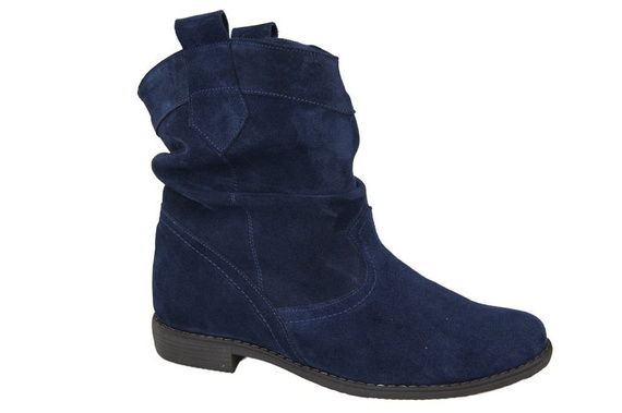 Schuhe Damen Stiefeletten Winter Naturveloursleder Marineblau 117 Von ElitaBut