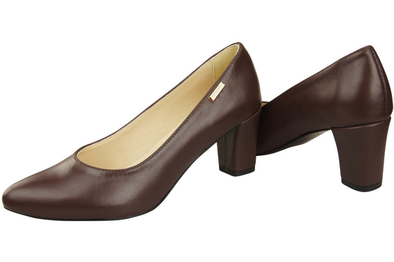 Klassische Glatt Damen Schokolade Naturleder Schuhe 213 ElitaBut