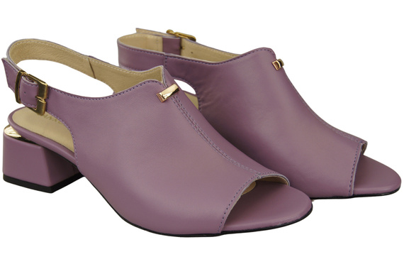 Damenschuhe Sandalen Lila Goldschnalle Naturleder 198 ElitaBut