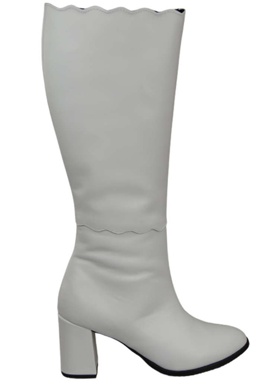 Klassische Damenstiefel, Naturleder, Weiß 176 ElitaBut