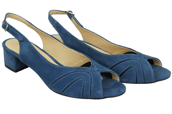 Damenschuhe Sandalen, natürliches Wildleder, Blau 991 ElitaBut