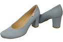 Klassische Damen Hellblaues Leder Mandel Nase Pumps 201 ElitaBut