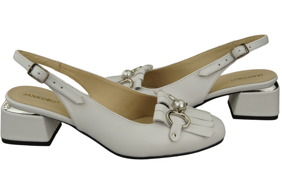 Damenschuhe Weiß Sandalen mit Fransen verziert Naturleder 208 ElitaBut