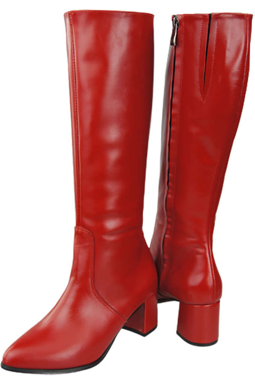 Klassische Damenstiefel, Naturleder, Rot 175 ElitaBut