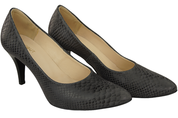 Damenschuhe Pumps Graues Schlangenmotiv Naturleder 150 ElitaBut