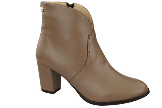 Damen-Winterstiefel, Naturleder, Cappuccino 152, von ElitaBut