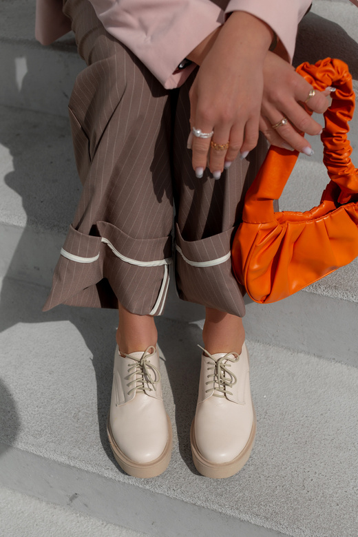 Schuhe Damen Schnürschuhe Beige Leder Natur 180 ElitaBut