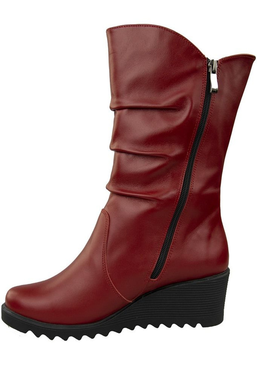 Winter-Keilstiefel für Damen, Naturleder, Rot 140 ElitaBut
