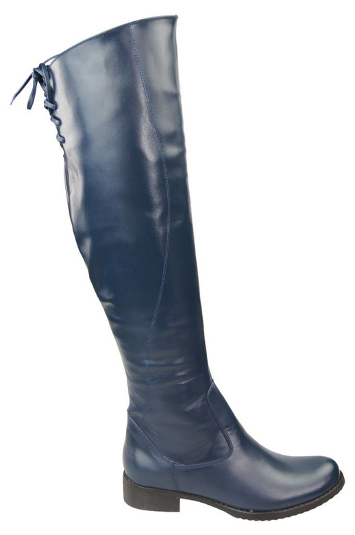 Schuhe Damenstiefel Stiefel Overknee-Stiefel Naturleder Marineblau 121 ElitaBut