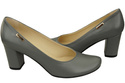 Klassische Damen Grau Leder Mandel Nase Pumps 201 ElitaBut