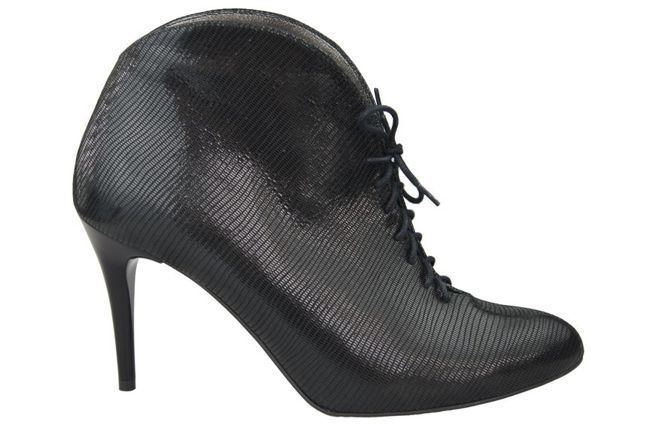 Damenstiefel Frühling/Herbst Naturleder Schwarz geprägt 955 ElitaBut