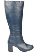 Klassische Damenstiefel, Naturleder, Marineblau 176 ElitaBut