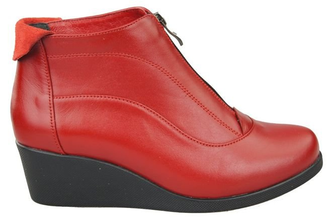 Damen-Winterstiefel, Naturleder, Rot 133 von ElitaBut