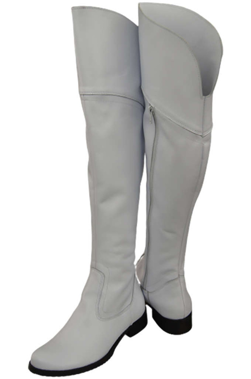 Schuhe Damenstiefel Stiefel Overknee-Stiefel, Naturleder, Weiß 638 ElitaBut