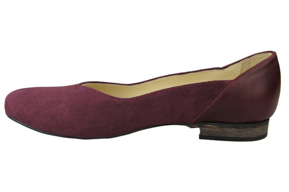 Damen-Ballerinas, Naturleder, Burgunderrot 984 ElitaBut