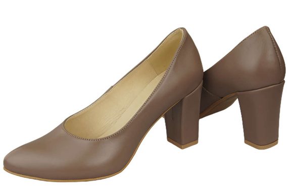 Damenschuhe Cappuccino-Pumps Naturleder 170 ElitaBut